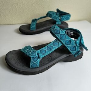 JSport by Jambu 6M Blue and Black Sandal with Adjustable Straps